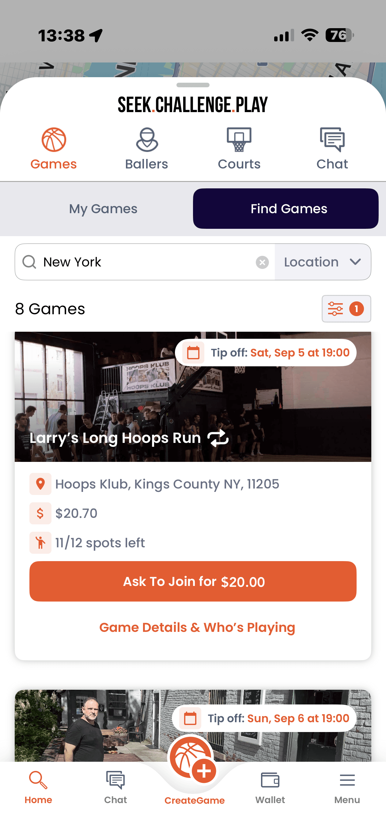 WOOOBA Join Game screen